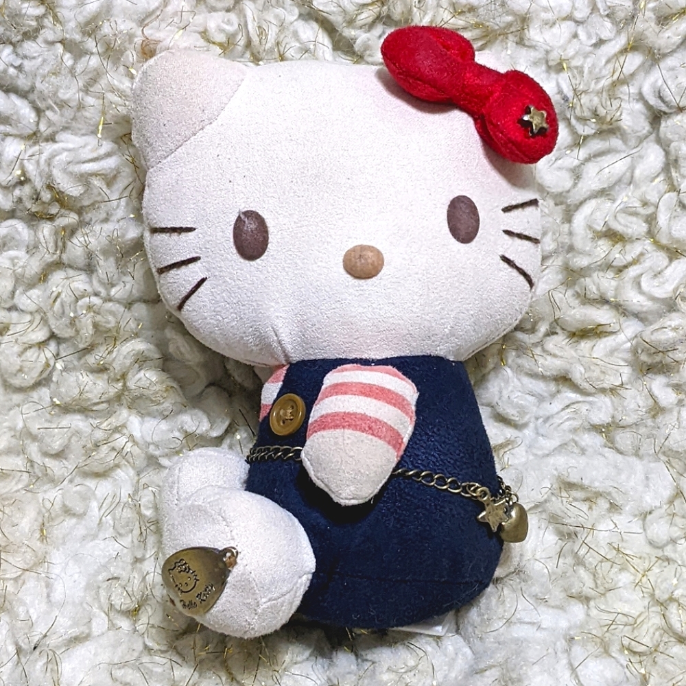Hello Kitty 30th Anniversary Plush Denim Charm Chain Y2K Vintage McBling VTG EUC